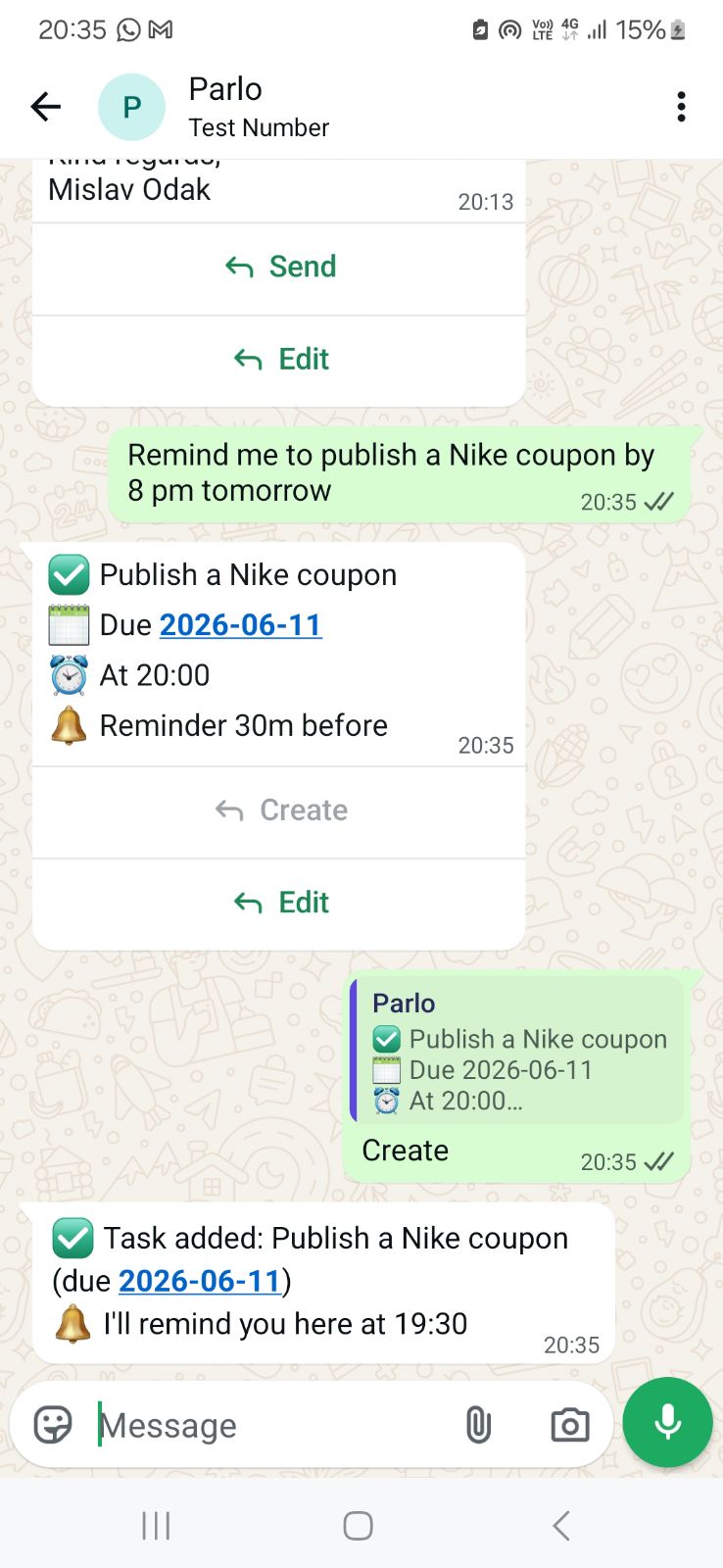 Email → tasks